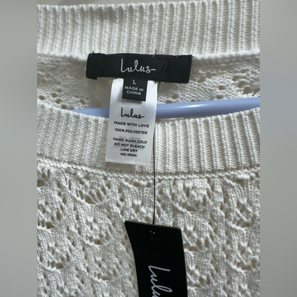 New Lulu's Cream Lace Knit Sweater - Picture 5 of 7